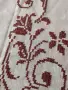 Бяла ленена покривка за маса бродирана на ръка с кръстат бод, снимка 2