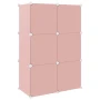 Детски кубичен шкаф за съхранение с 6 куба, розов Код P873, снимка 3