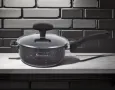 Касерола с капак Goldmann GM 1303-16, 16 см., Алуминий, Мрам. покр., Черен, снимка 3