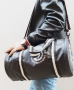 Мъжки кожен сак за пътуване или фитнес в модерен кръгъл дизайн 45/28см, снимка 3