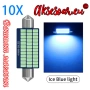 10 бр. Автомобилни сулфидни крушки 12 V 41mm с 36 LED диода ледено сини интериорни светлини четене, снимка 1