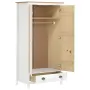 vidaXL Гардероб с 2 врати Hill бял 89x50x170 см борово дърво масив, снимка 2