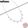 WOSTU Платинирано 925 сребърно колие с циркони (сертификат), снимка 4
