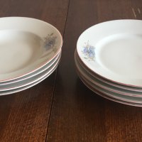 9 порцеланови чинии със сини цветя - 4 дълбоки + 5 литки, снимка 5 - Чинии - 40377106