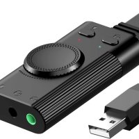 TechRise USB Stereo Sound Adapter - активен аудио адаптер USB към 3.5 мм. жак за слушалки и микрофон, снимка 1 - Други - 40418831