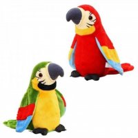 Музикален пеещ и говорещ плюшен папагал играчка, снимка 2 - Плюшени играчки - 35133209