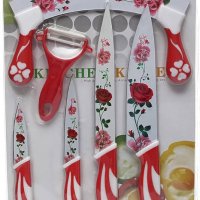 Комплект от Керамични Ножове + Белачка 6в1, снимка 4 - Прибори за хранене, готвене и сервиране - 44414026