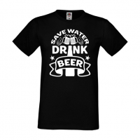 Мъжка тениска Save Water Drink Beer 2,Бира,Бирфест,Beerfest,Подарък,Изненада,Рожден Ден, снимка 9 - Тениски - 36387420