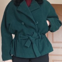 Ново Зелено палтенце,размер 38, цена 27 лв, снимка 1 - Палта, манта - 38921195