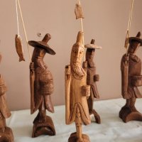 дървени статуетки на рибари, снимка 2 - Статуетки - 42027916