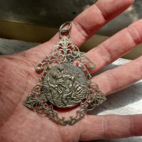 Религиозен двулицев метален медальон икона панагия накит, снимка 7 - Антикварни и старинни предмети - 36854674