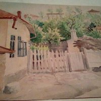 Ангел Ботев картина акварел 1949 г, снимка 7 - Картини - 38970560