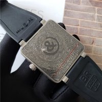 Мъжки часовник Bell & Ross Skull Burn Limited Edition с кварцов механизъм, снимка 8 - Мъжки - 37344465