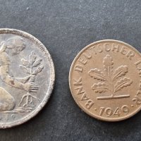Монети . Германия. 1, 10 и 50 пфенига. 1949 година., снимка 8 - Нумизматика и бонистика - 38160553