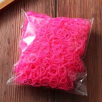 Силиконови ластици за плитки - Розов неон 1000 броя пакет, снимка 1 - Аксесоари за коса - 37873215