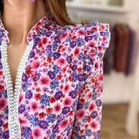 Дамска блуза с дълъг ръкав и флорален принт, снимка 6 - Блузи с дълъг ръкав и пуловери - 40381046