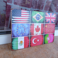 Метална табела разни знамена държави USA UK China Brazil EU , снимка 2 - Декорация за дома - 9543259