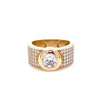 Златен дамски пръстен 7,71гр. размер:56 14кр. проба:585 модел:21888-1, снимка 1 - Пръстени - 44202608