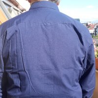 мъжка риза с дълъг ръкав М-XXL тъмно синя, чисто нова, в целофан, снимка 4 - Ризи - 30535878