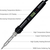 Професионален поялник 80W с електронно регулиране на температурата от 180 - 500 градуса, снимка 11 - Други инструменти - 35562422