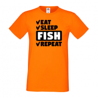 Мъжка тениска Fish 1,Eat,Sleep,Fish,Anime,Repeat,Ядене,Спане,Риба,Подарък,Повторение,Празник,, снимка 7 - Тениски - 36418956