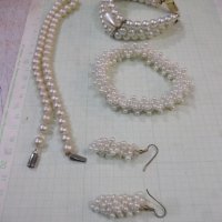 Комплект от изкуственни перли /гердан, гривни-2 бр. и обеци/, снимка 11 - Бижутерийни комплекти - 40725998