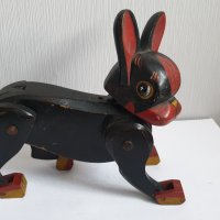 Стара дървена играчка куче, снимка 1 - Колекции - 44177344