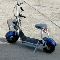 Електрически Скутер мини харли 1200W-800W - Бяло с синьо, снимка 4 - Мотоциклети и мототехника - 39300873