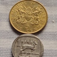Две монети 1 ранд 2004г. Африка / 5 цент 1991г. Кения за КОЛЕКЦИОНЕРИ 41178, снимка 1 - Нумизматика и бонистика - 42818990
