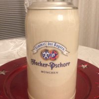Hacker-Pschorr München Старинна халба 1 л. нова, снимка 1 - Антикварни и старинни предмети - 36610051