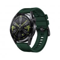 Силиконова каишка HUAWEI Watch GT 3, GT 3 Pro – 42/ 46mm зелена Green, снимка 2 - Каишки за часовници - 38088631