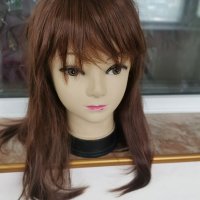 Нова средна дължина кестенява перука с бретон - 45 см. - мод.18, снимка 1 - Аксесоари за коса - 24152051