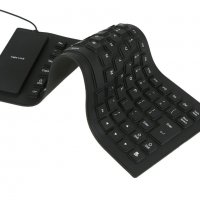 Клавиатура, силиконова, устойчива на заливане, прах и удари, USB Черна - код 0081, снимка 4 - Клавиатури и мишки - 34504010