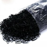 Силиконови ластици за плитки - Черни 1000 броя пакет, снимка 1 - Аксесоари за коса - 31511710