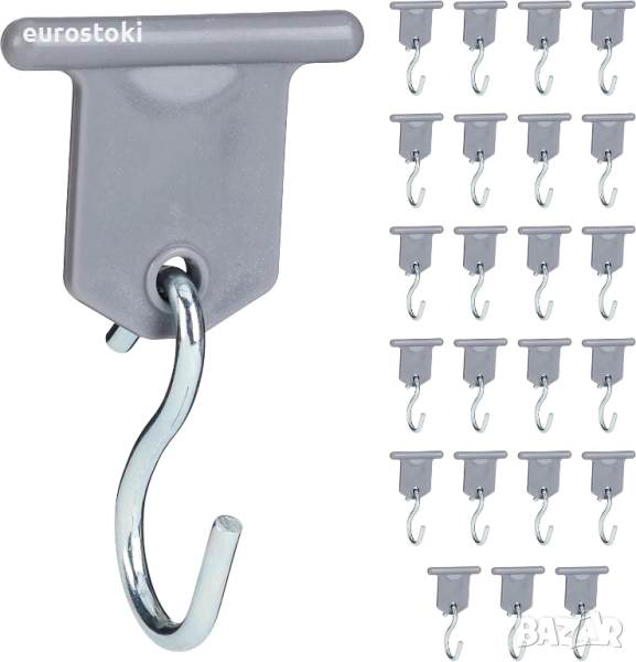 Комплект 26 куки за тенти за кемпери, S-образни аксесоари за висящи лампи, закачалки за парти лампи, снимка 1