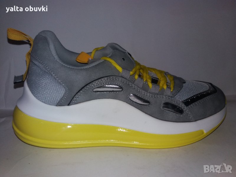 Дамски маратонки BOTINELLI BS-003, сиво и жълто, снимка 1