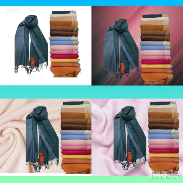 Луксозен дамски шал, двулицев, снимка 1