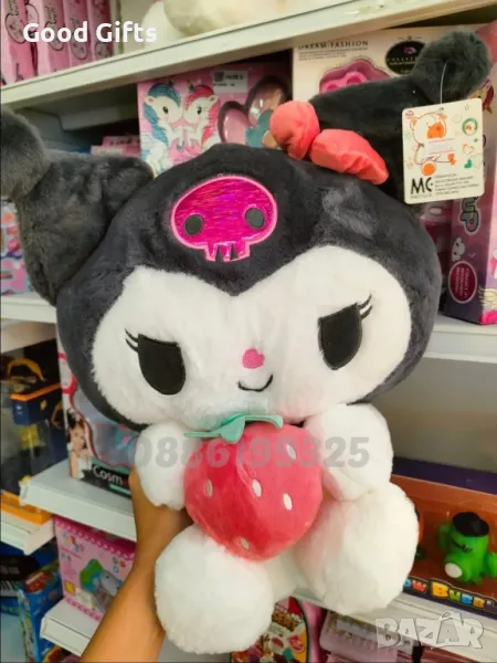 Голяма плюшена играчка Кити Куроми, Hello Kitty Kuromi плюшена играчка, 45см, снимка 1