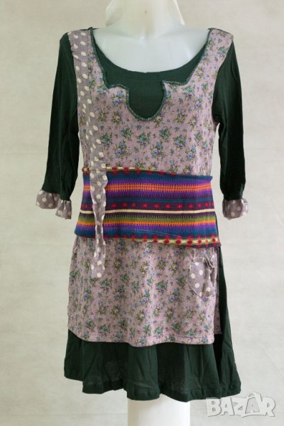 Многоцветна рокля от памук с връзка Ian Mosh - 2XL, снимка 1