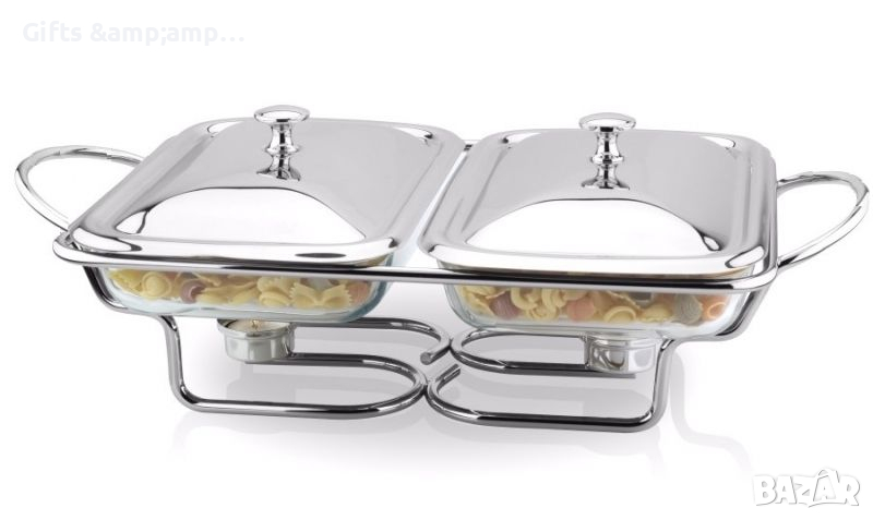 Съд за топло сервиране - от огнеупорно стъкло - 2 х 1,5 л, снимка 1