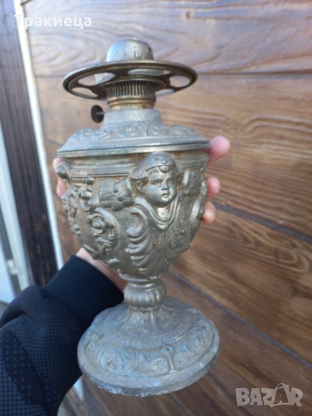 СТРАХОТНА СТАРА БРОНЗОВА ГАЗЕНА ЛАМПА , снимка 1