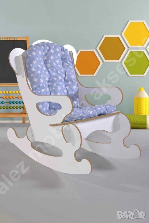 Детски люлеещ се стол с възглавнички – син или розов / Детско кресло, снимка 1