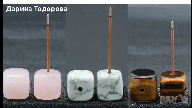 Поставка за ароматни пръчици от естествени кристали, снимка 1