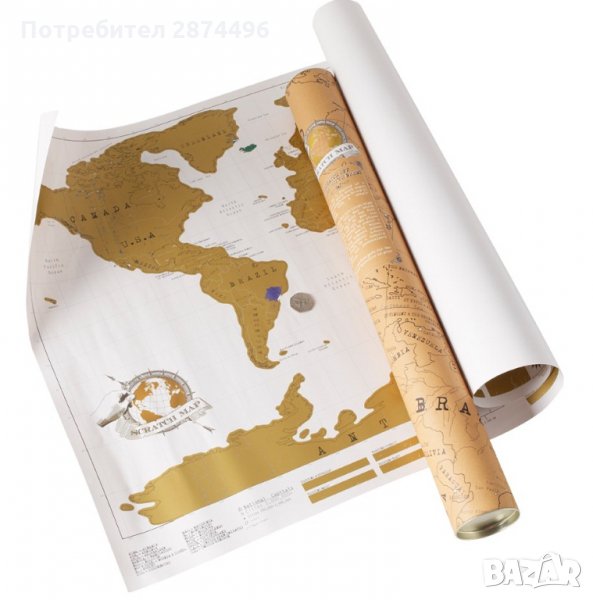 1078 Скреч Карта на Света, снимка 1