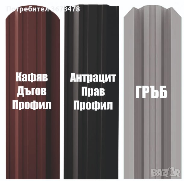 Метални профили (летви) GELESMETAL за ограда, Цвят КАФЯВ/АНТРАЦИТ, 2м, снимка 1