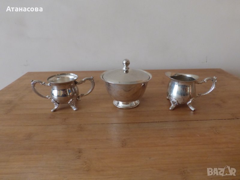 Посребрен сервиз за кафе чай аксесоар съдчета 1970 г, снимка 1