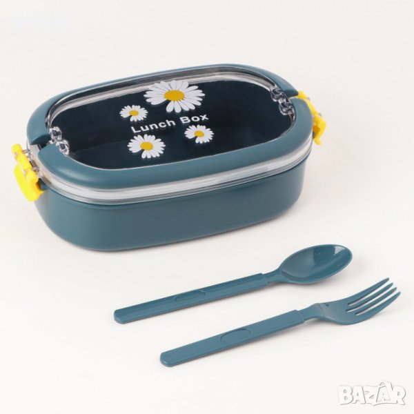 4091 Кутия за храна с прибори Маргаритка, снимка 1