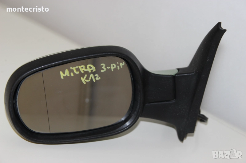 Ляво електрическо огледало Nissan Micra K12 (2003-2010г.) 3 пина / Нисан Микра Зелено Зелен, снимка 1