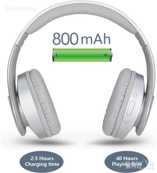 Pollini Безжични Bluetooth слушалки / Сгъваеми Bluetooth Слушелки / 40Часа Време За Слушане, снимка 1