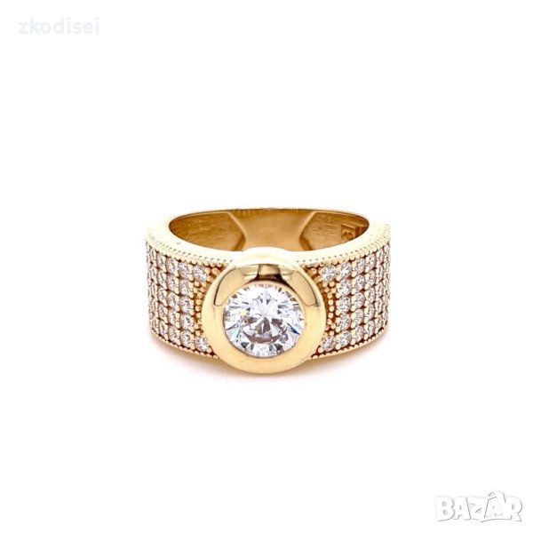 Златен дамски пръстен 7,71гр. размер:56 14кр. проба:585 модел:21888-1, снимка 1